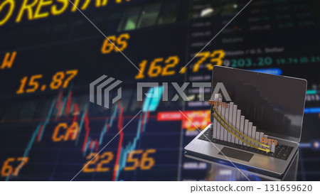 The Chart for Profit and costs for Business concept 3d Rendering. 131659620