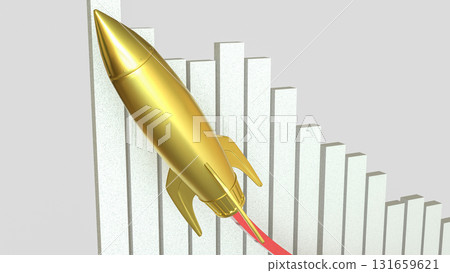 The Rocket for Business concept 3d Rendering. 131659621