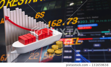 The Ship for Transport or Business concept 3d Rendering. 131659638