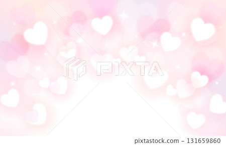 半圓形框架背景,上面有很多散落的心形 半圓形框架背景,上面有很多散落的心形 131659860