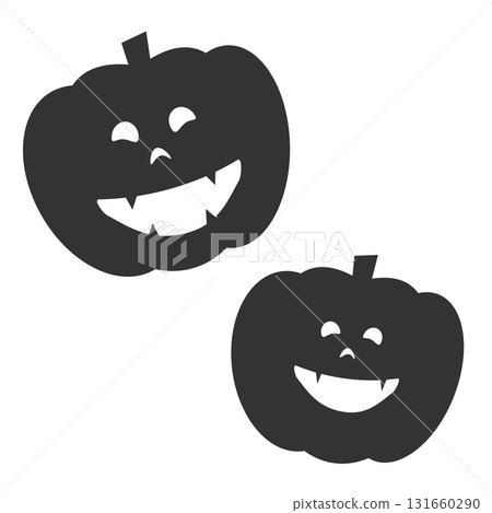 Autumn Halloween cute pumpkin silhouette illustration white background black vector png transparent 131660290