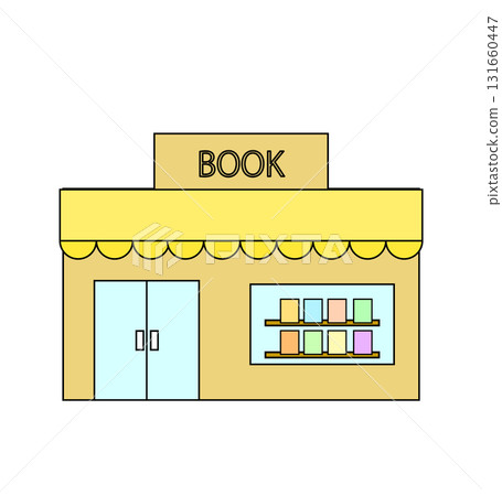 簡單可愛的書店插畫 131660447