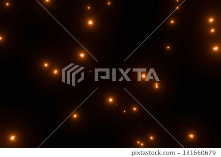 黑色背景上有很多發光的紅色粒子 131660679