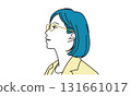 戴眼鏡的女人的側面插圖 131661017
