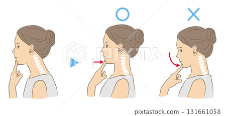 Illustration of horizontal chin pull exercise 131661058