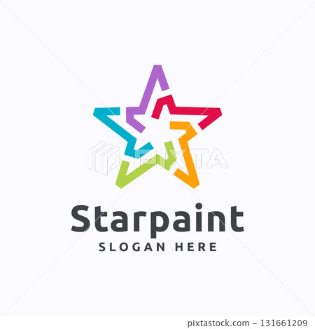 Colorful Star Logo Vector. Simple star icon design template. 131661209