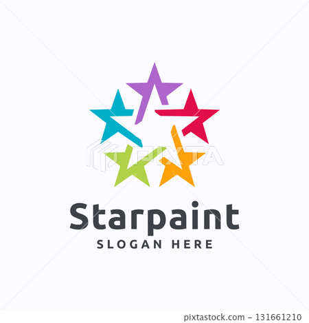 Colorful Star Logo Vector. Simple star icon design template. 131661210