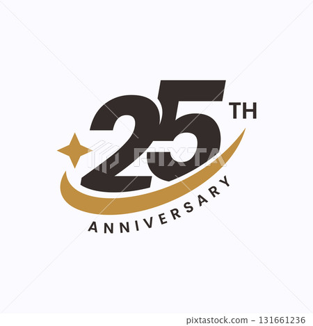 25th Anniversary Logo Vector. 25 years of success logo design template. 131661236