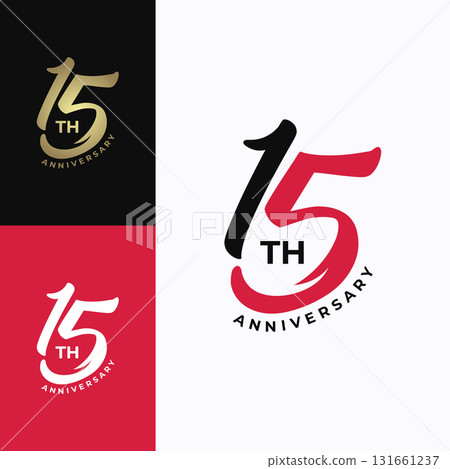 15 Years Anniversary Celebration Logo Vector. Anniversary design concept isolated on white background. 15 Years Anniversary Celebration Logo Vector. Anniversary design concept isolated on white background. 131661237