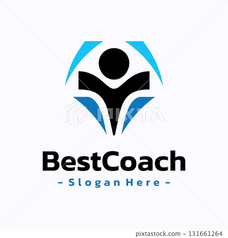 Best coach trainer logo template design. Success leader logo concept. Healthy life vector illustration. Best coach trainer logo template design. Success leader logo concept. Healthy life vector illustration. 131661264