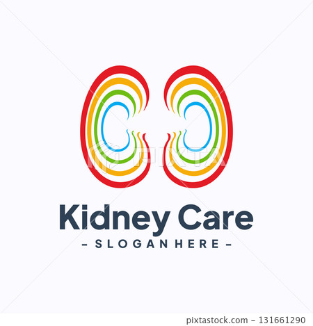 Healthcare kidney logo vector. Urology logo design template. Icon stock vector isolated 131661290