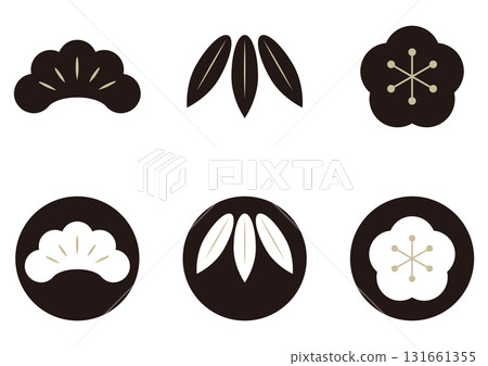 松竹梅簡單插畫素材 131661355