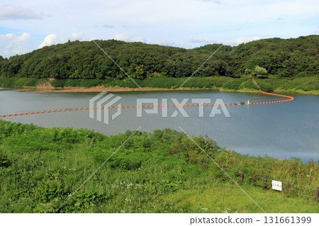 The reservoir lake of Shijusoda Dam 131661399
