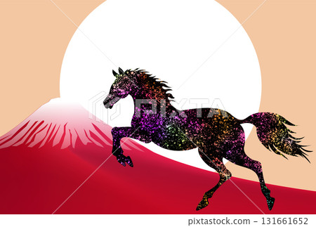 Horse New Year's card zodiac background Horse New Year's card zodiac background 131661652