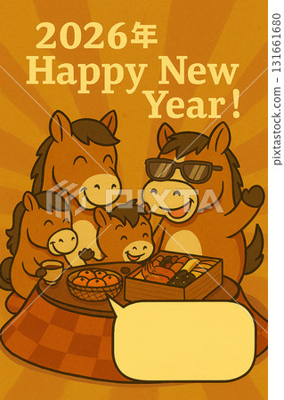 New Year's card material_Horse-㉔ 131661680