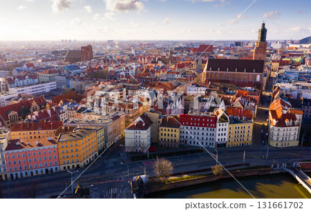 Aerial view of Wroclaw with Market Square in Poland 131661702