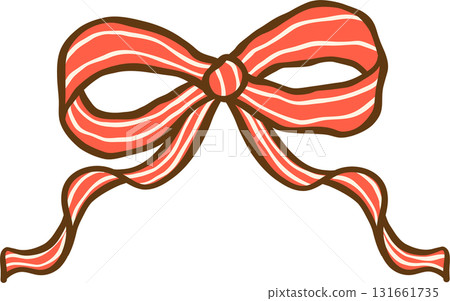 Red and white Striped Bow Illustration Red and white Striped Bow Illustration 131661735