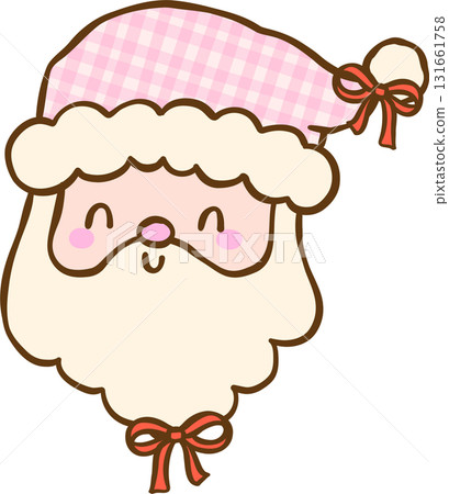 Cute Gingham Pink Christmas Santa Face Red Bows Hand Drawn, Coquette Preppy Christmas Cute Gingham Pink Christmas Santa Face Red Bows Hand Drawn, Coquette Preppy Christmas 131661758