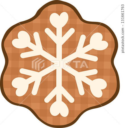 Gingham Christmas Snowflake Gingerbread Cookie Hand Drawn, Coquette Preppy Christmas Gingham Christmas Snowflake Gingerbread Cookie Hand Drawn, Coquette Preppy Christmas 131661763