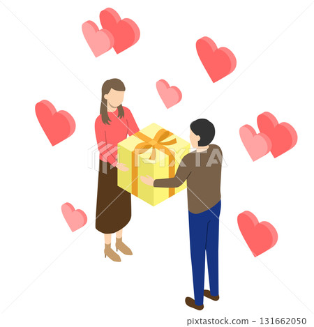 情人節送禮物的女人 — — 等距 情人節送禮物的女人 — — 等距 131662050