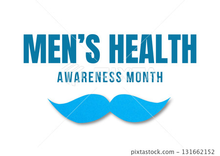 Graphic with blue mustache for men's health awareness 131662152