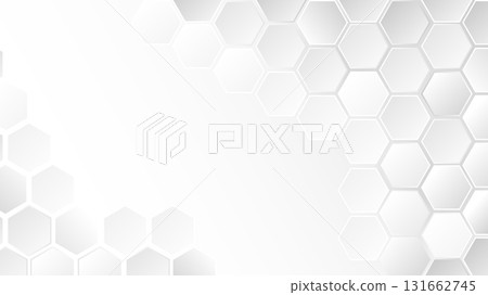 White hexagon abstract background with modern geometric pattern 131662745