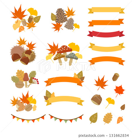 Autumn decoration material set: Vector Autumn decoration material set: Vector 131662834