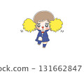 Female students cheering with pom-poms 131662847