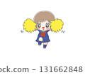 Female students cheering with pom-poms 131662848