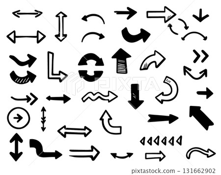 Simple hand drawn arrow icon set Simple hand drawn arrow icon set 131662902