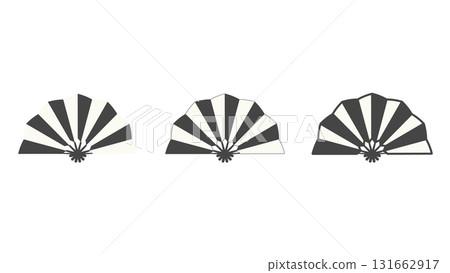 Monochrome fan icon set | Simple Japanese style material Monochrome fan icon set | Simple Japanese style material 131662917