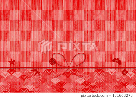 Red pine, bamboo, and plum New Year's card background Red pine, bamboo, and plum New Year's card background 131663273