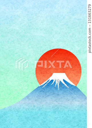 富士山日出新年卡片背景 富士山日出新年卡片背景 131663279