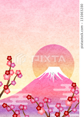 富士山日出新年卡片背景 富士山日出新年卡片背景 131663280