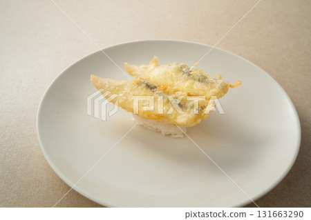 Spanish mackerel tempura sushi 131663290