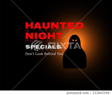haunted night halloween scary red glow event design 131663349