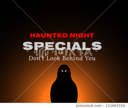 haunted night specials spooky halloween horror design 131663350
