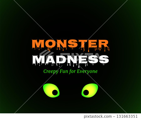 monster madness halloween design with spooky glowing eyes monster madness halloween design with spooky glowing eyes 131663351