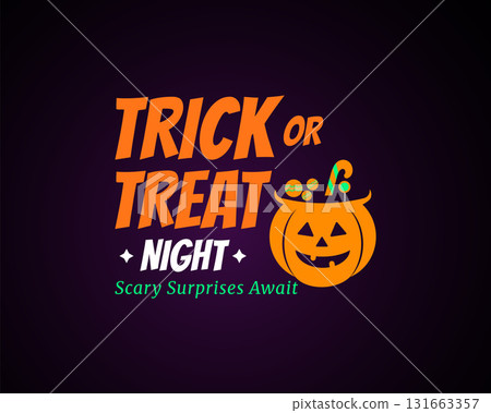 trick or treat night halloween pumpkin graphic art trick or treat night halloween pumpkin graphic art 131663357
