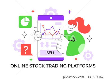 Online Stock Trading Platforms Illustration Featuring Buying and Selling Digital Assets Like Bitcoin for Potential Profit or Investment Purposes Online Stock Trading Platforms Illustration Featuring Buying and Selling Digital Assets Like Bitcoin for Potential Profit or Investment Purposes 131663467