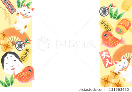 Auspicious hand-drawn frame Auspicious hand-drawn frame 131663480