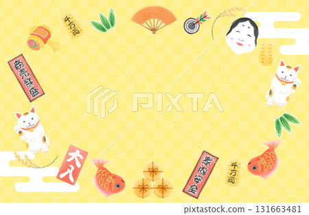 吉祥手繪框 131663481