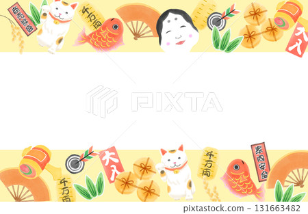 吉祥手繪框 131663482