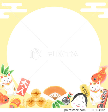 Auspicious hand-drawn frame 131663484