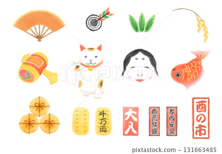 一套手繪吉祥材料 131663485