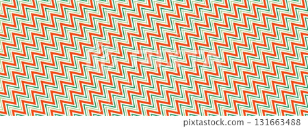 Candy cane zig zag seamless pattern. Red and green zigzag stripe repeated background. Xmas wrapping paper wallpaper. Christmas peppermint backdrop. Winter holiday gift lines print design. Vector Candy cane zig zag seamless pattern. Red and green zigzag stripe repeated background. Xmas wrapping paper wallpaper. Christmas peppermint backdrop. Winter holiday gift lines print design. Vector 131663488