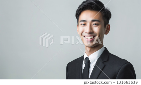Smiling office worker, young Japanese man Smiling office worker, young Japanese man 131663639