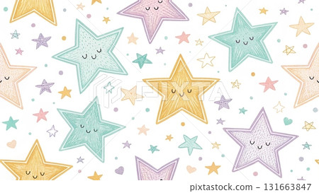 A seamless pastel star pattern background 131663847