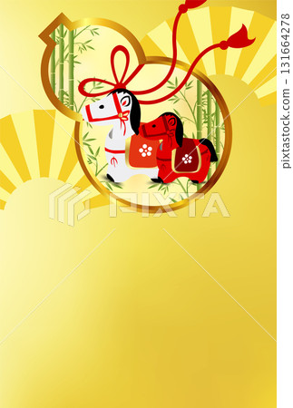 馬年賀卡十二生肖背景 131664278