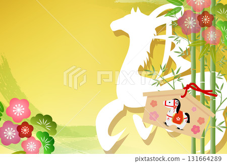馬年賀卡十二生肖背景 馬年賀卡十二生肖背景 131664289